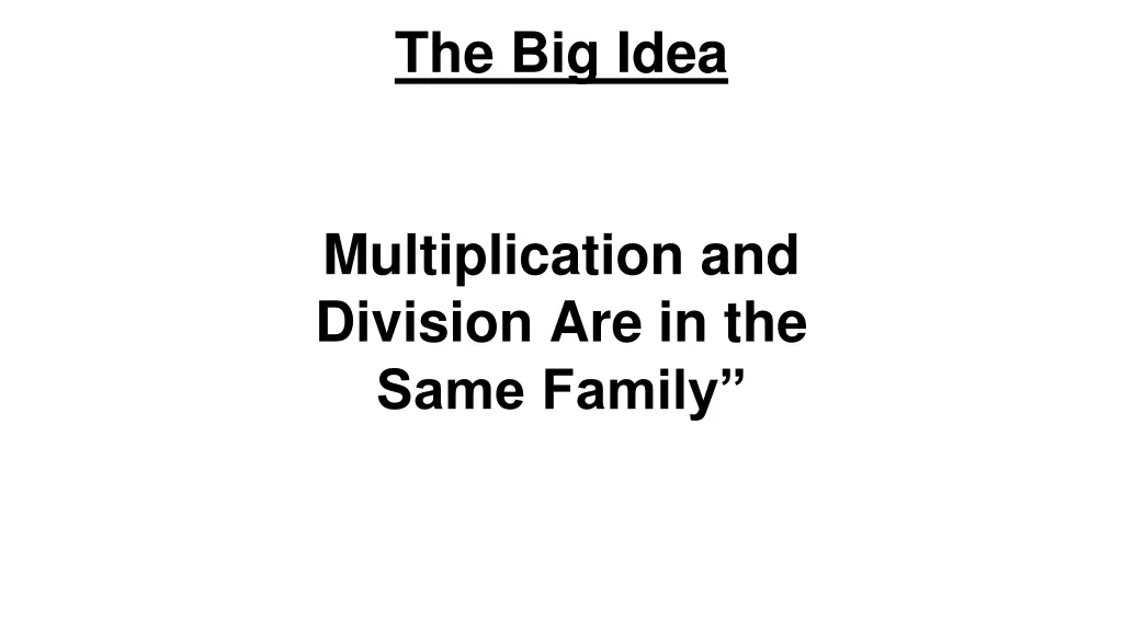 the big idea