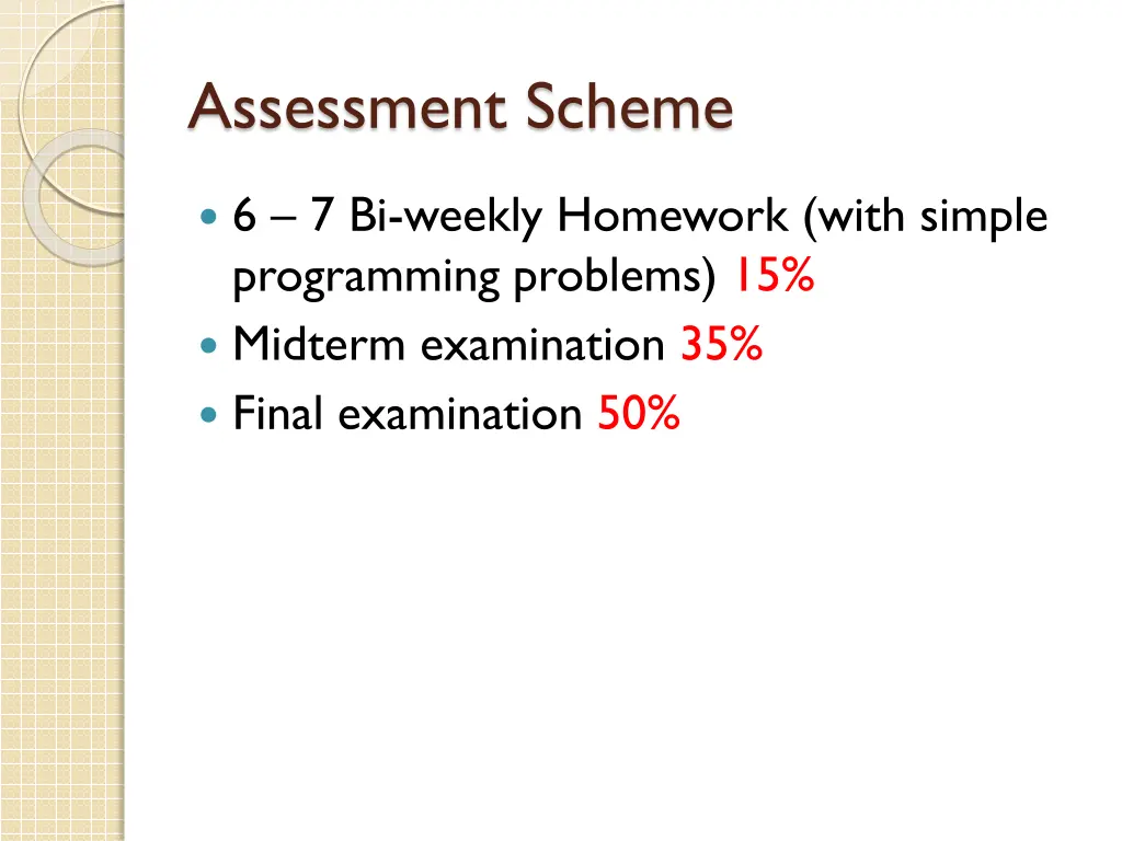 assessment scheme