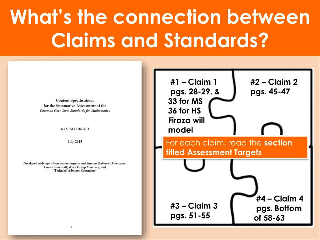 what s the connection between claims and standards