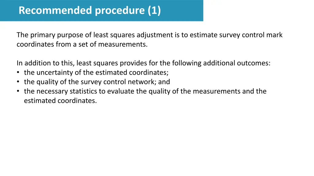recommended procedure 1