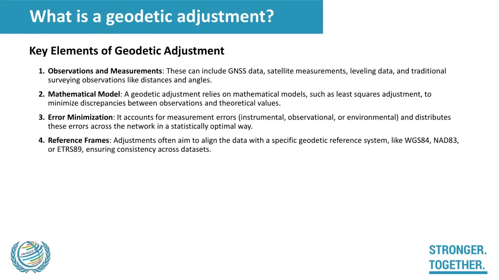 what is a geodetic adjustment 1