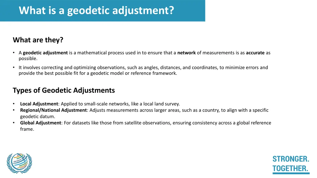 what is a geodetic adjustment