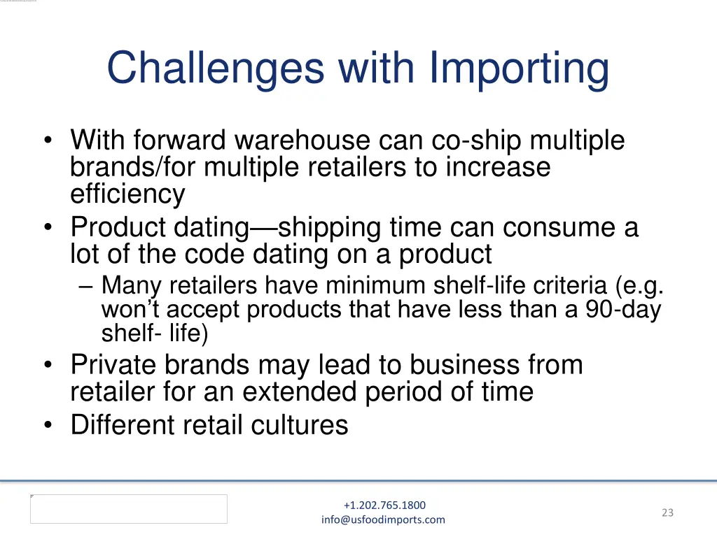 challenges with importing 1