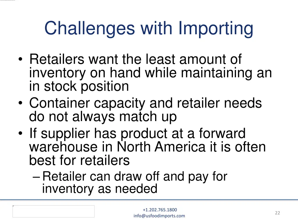 challenges with importing