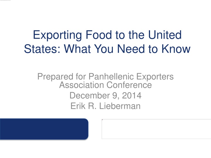exporting food to the united states what you need