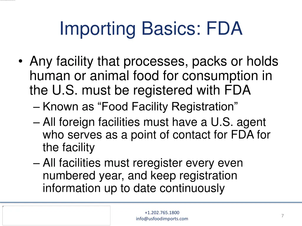 importing basics fda