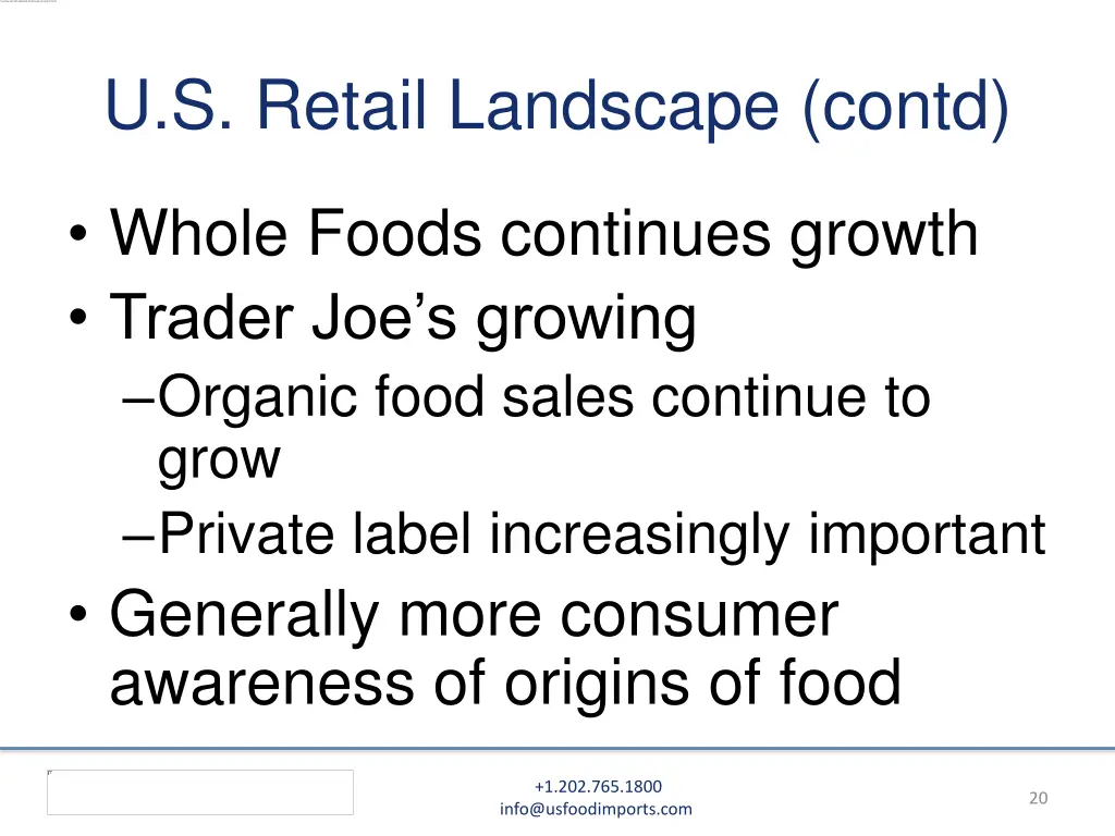 u s retail landscape contd