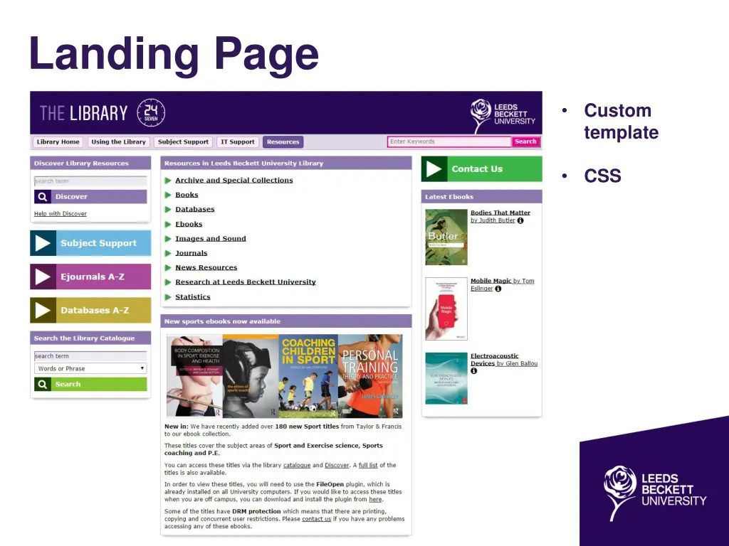 landing page