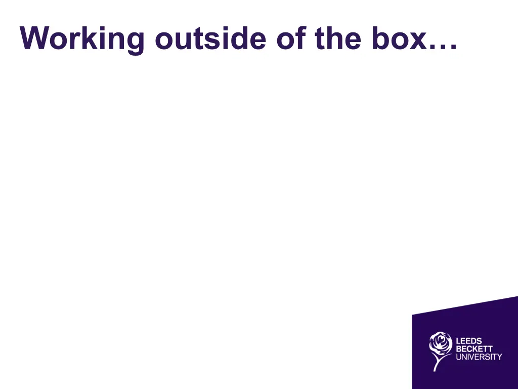 working outside of the box