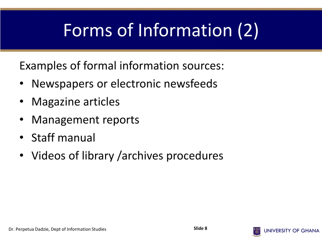 forms of information 2 1