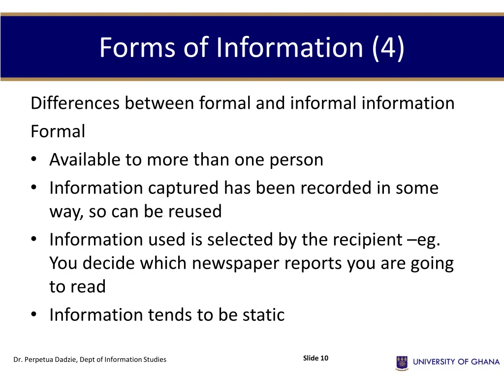 forms of information 4
