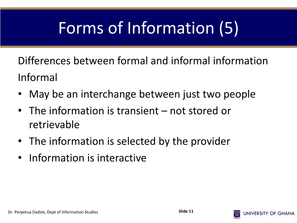 forms of information 5