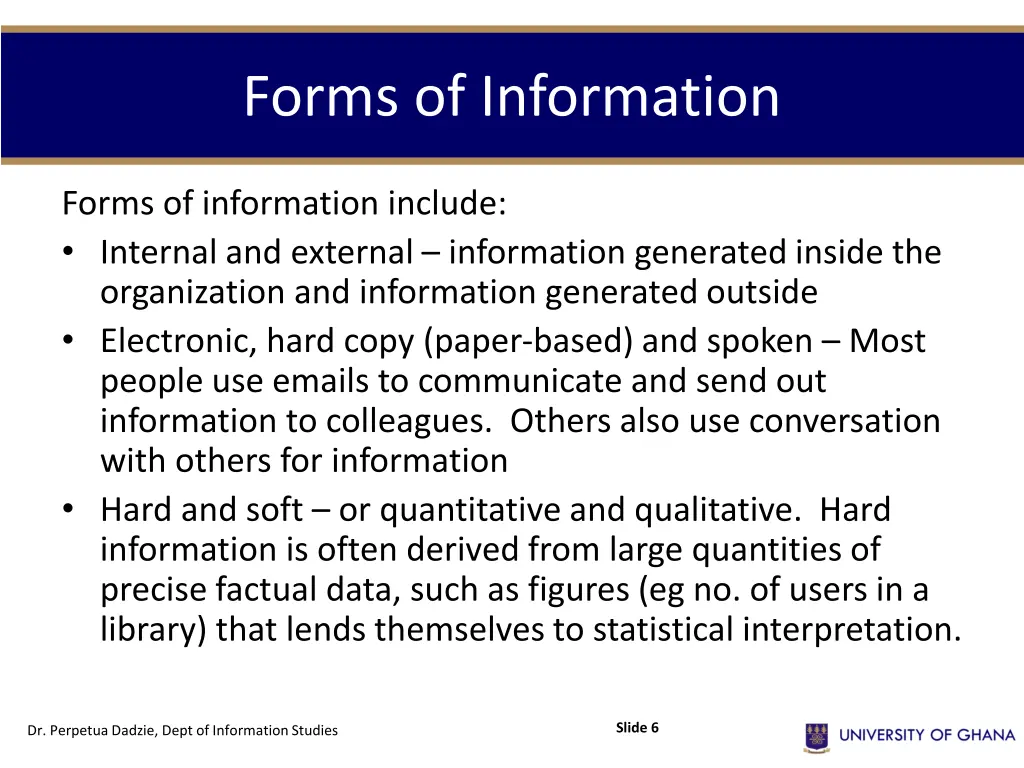 forms of information