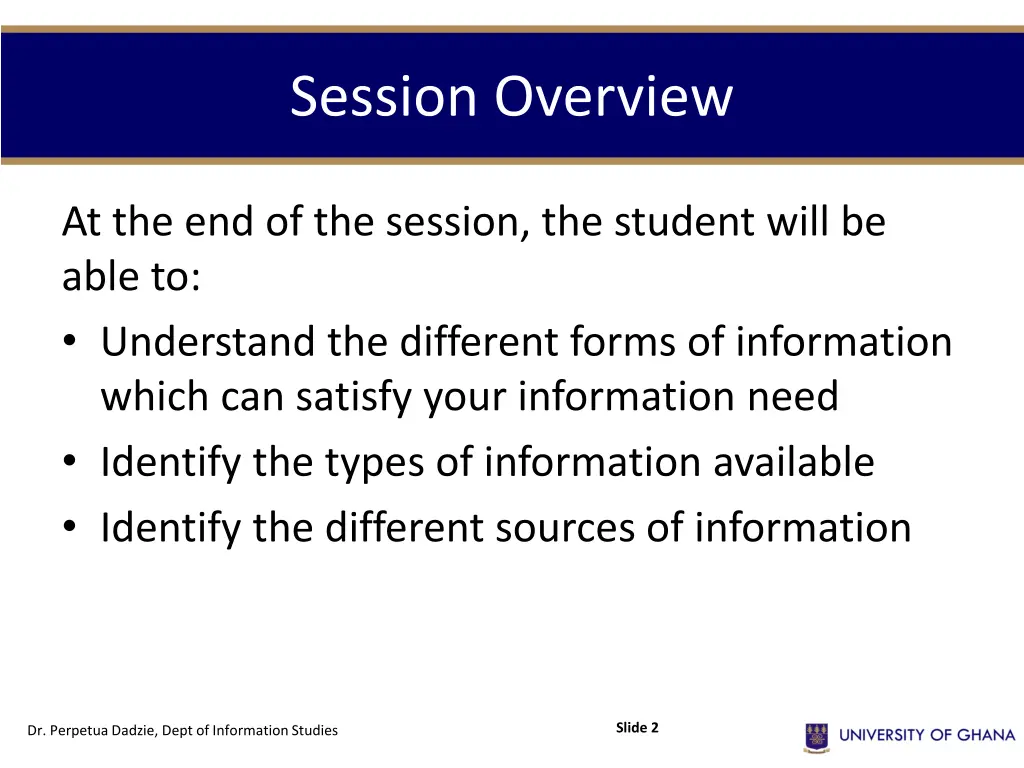 session overview