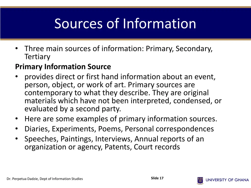 sources of information
