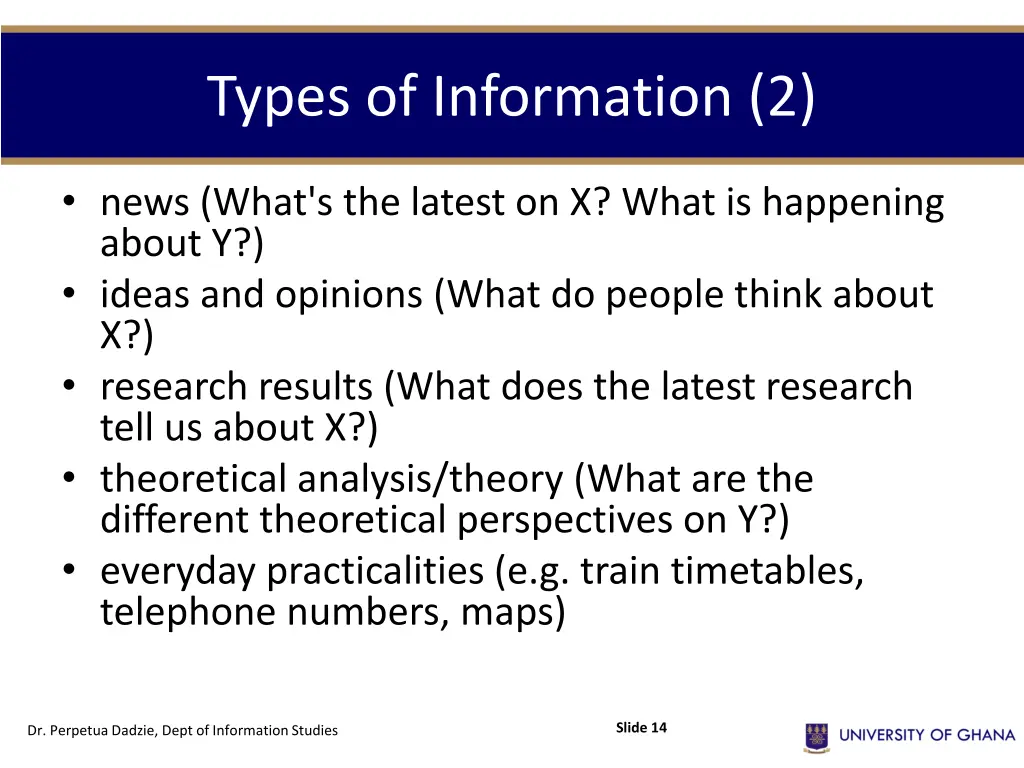 types of information 2