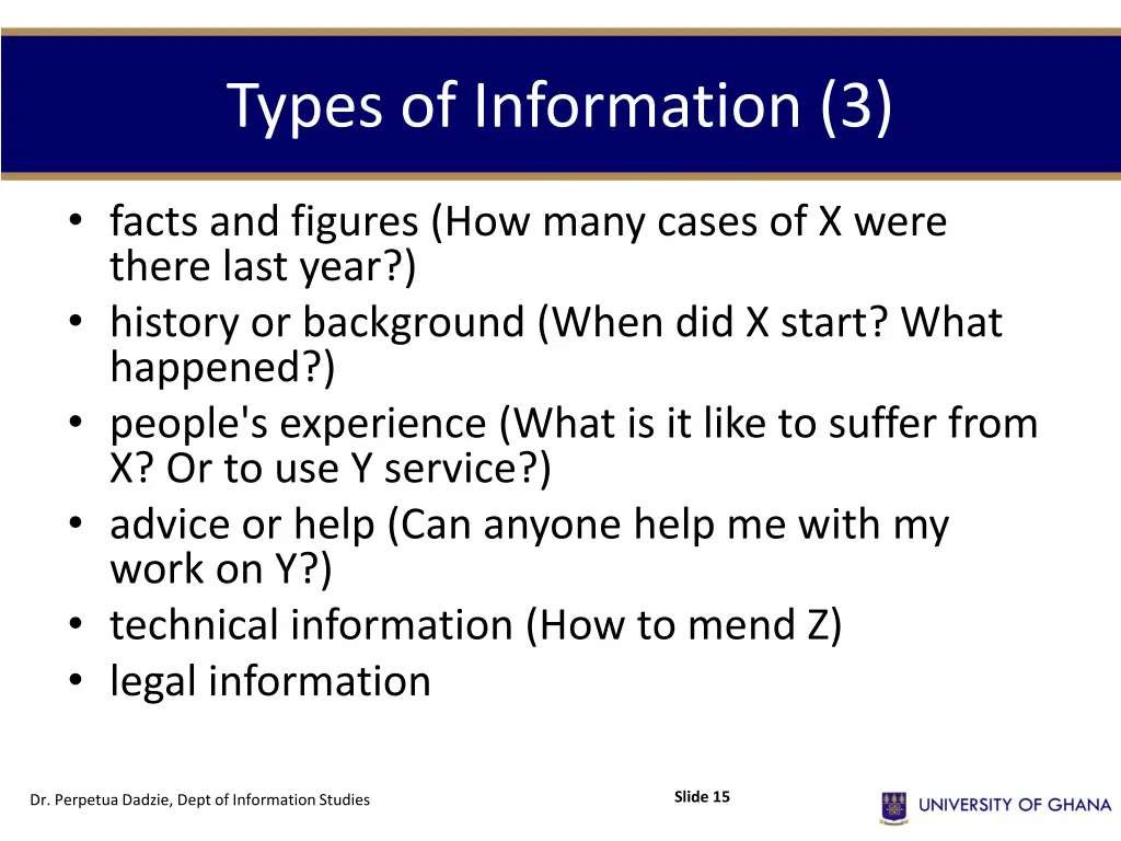 types of information 3