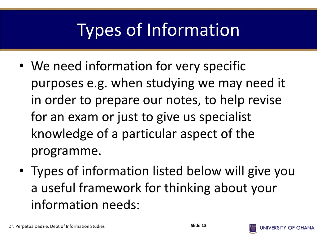 types of information