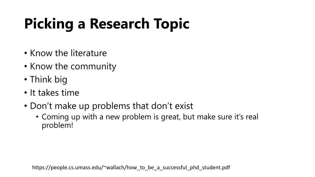 picking a research topic