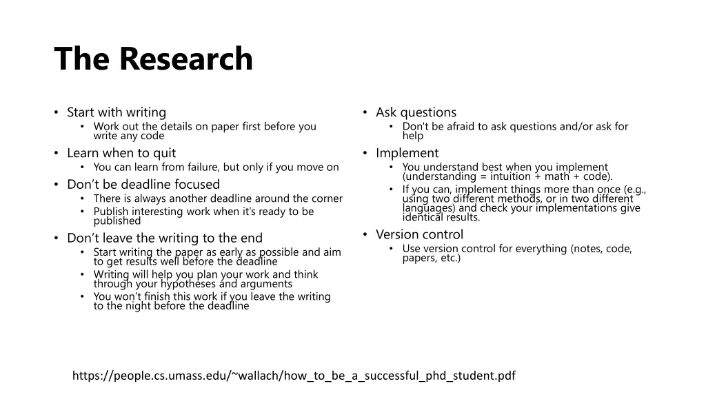 the research