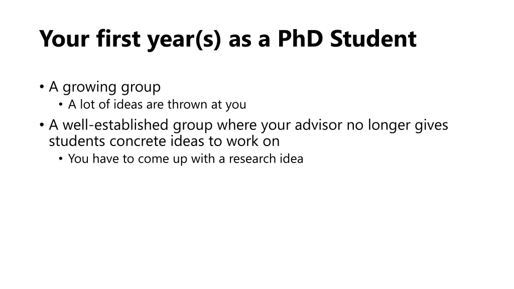 your first year s as a phd student