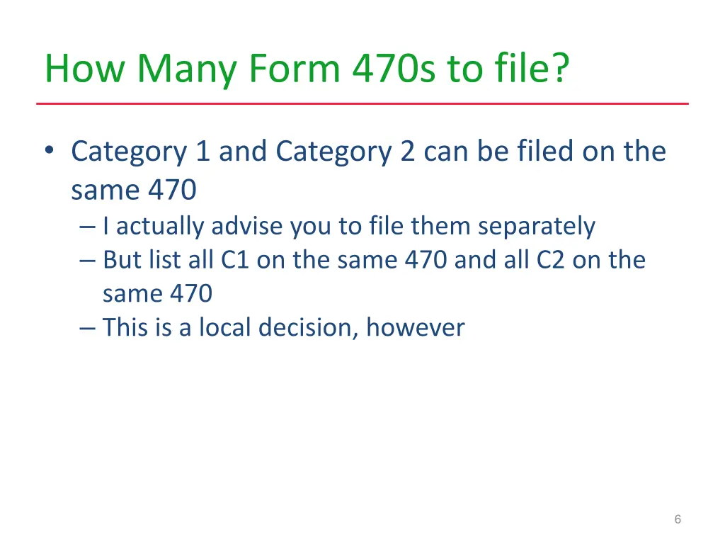 how many form 470s to file