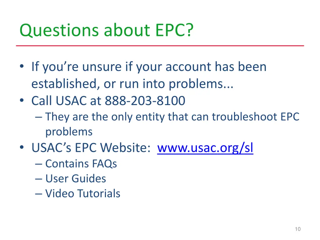 questions about epc