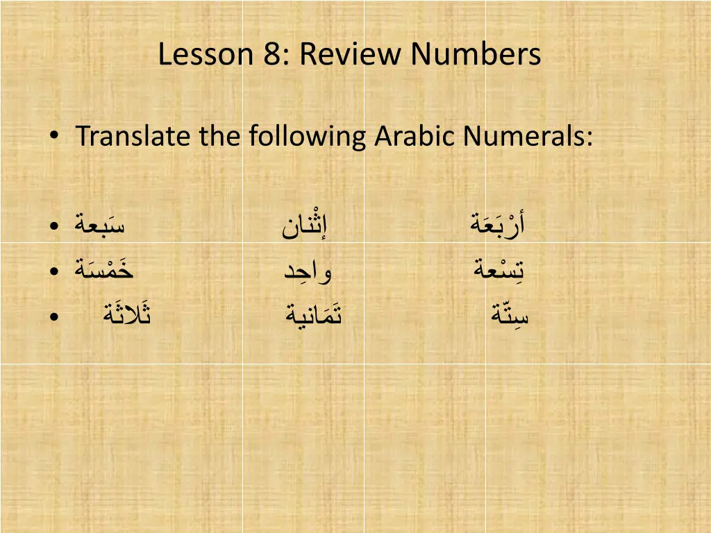lesson 8 review numbers