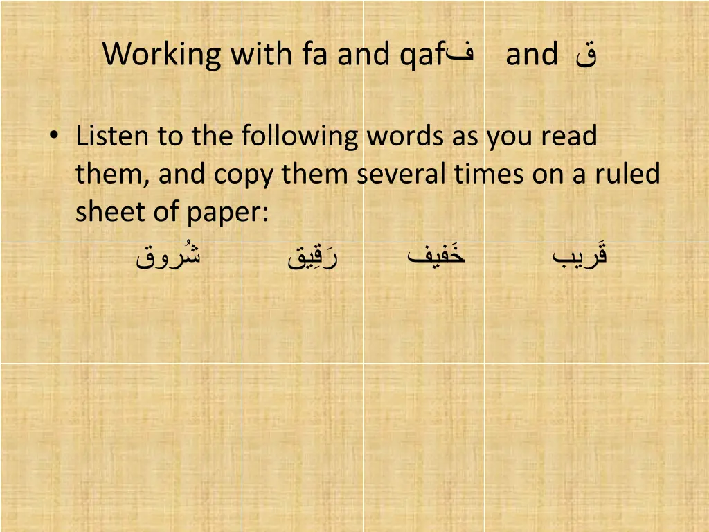 working with fa and qaf