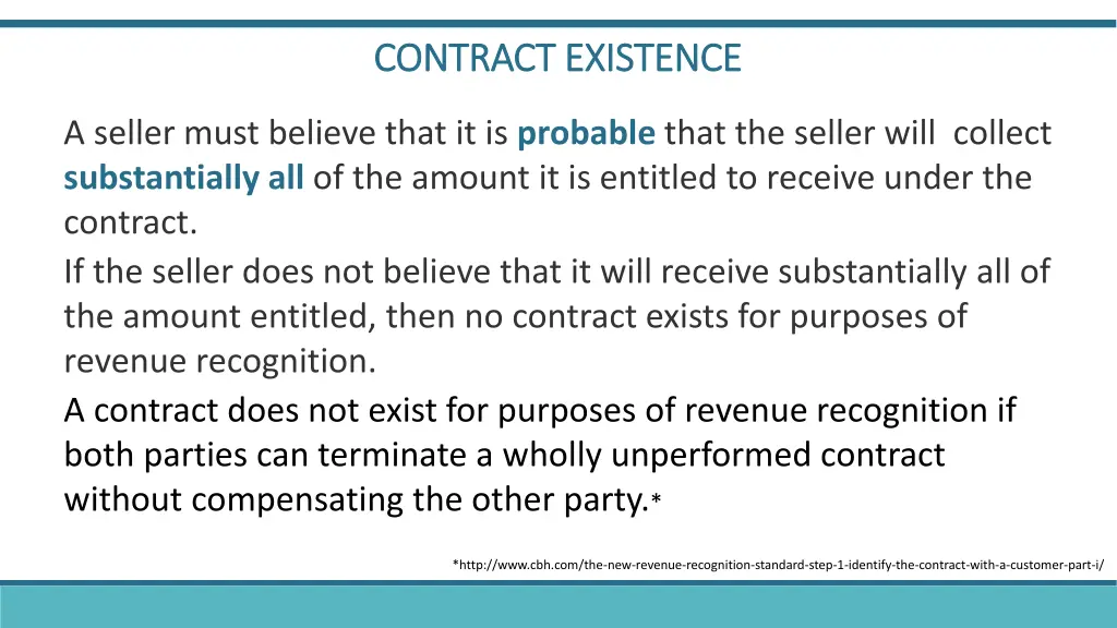 contract existence contract existence