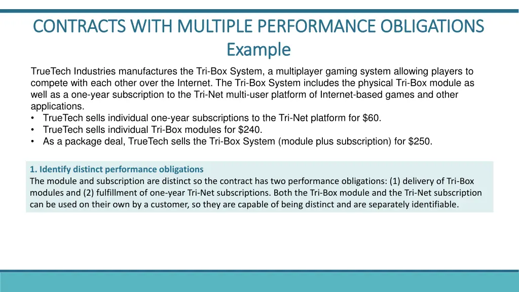 contracts with multiple performance obligations