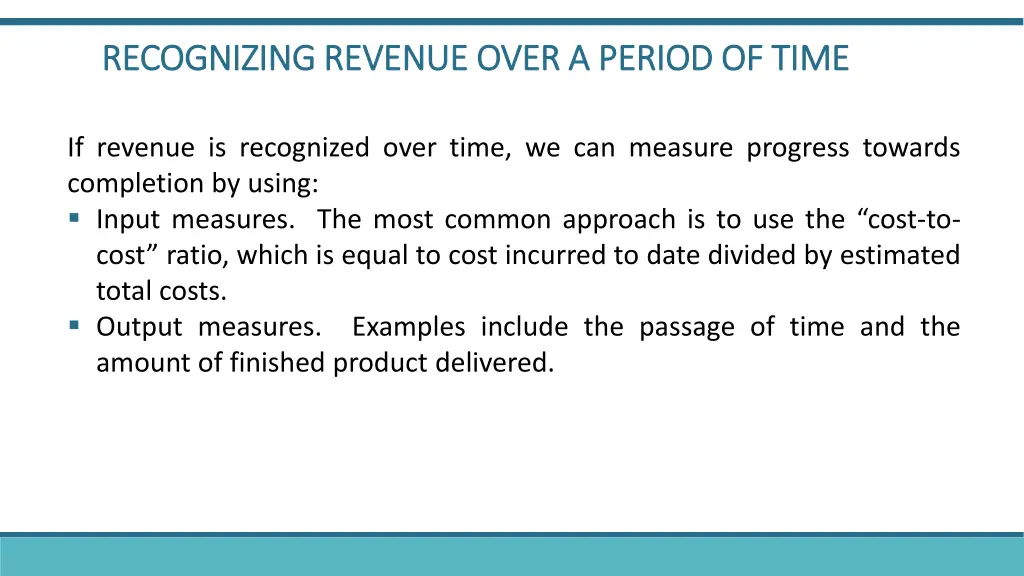recognizing revenue over a period of time 1