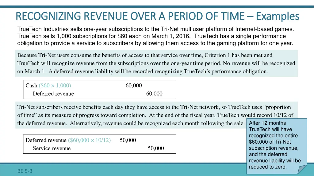 recognizing revenue over a period of time 2