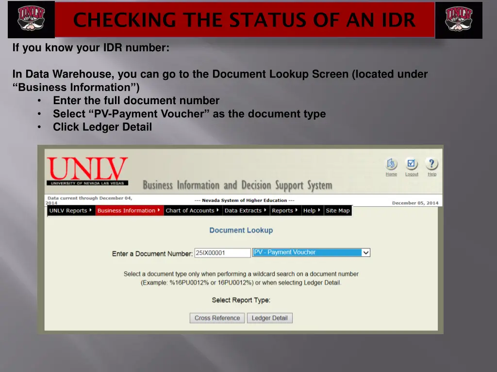 checking the status of an idr 1