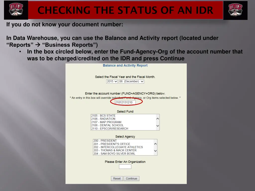 checking the status of an idr 2