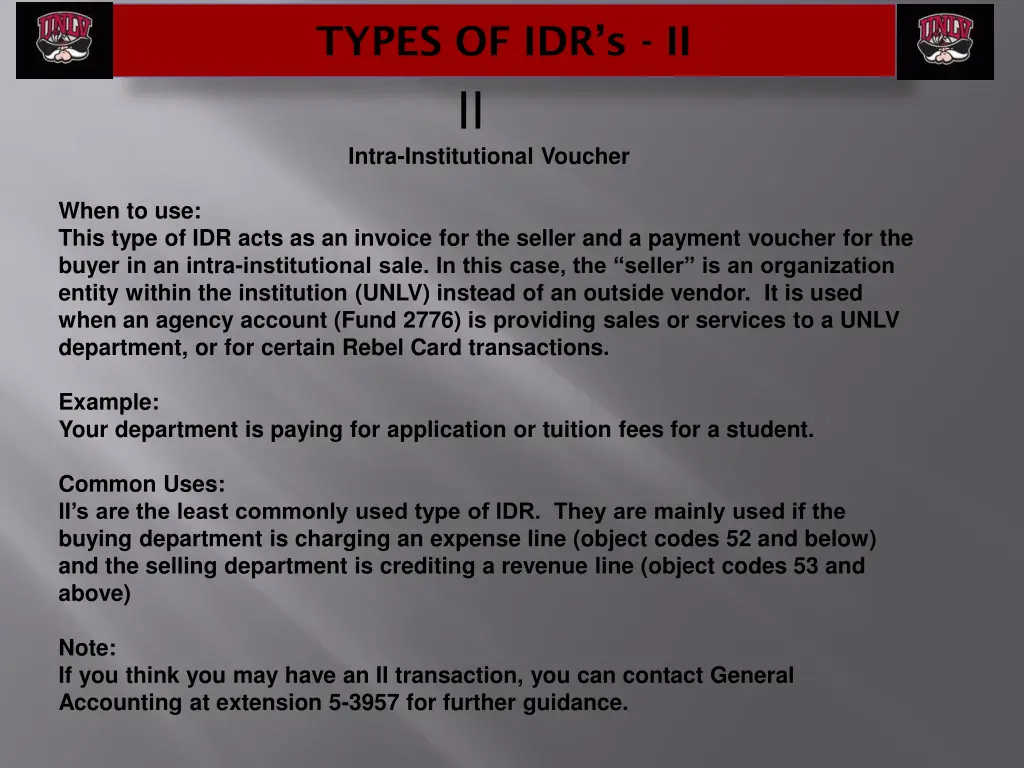 types of idr s ii ii