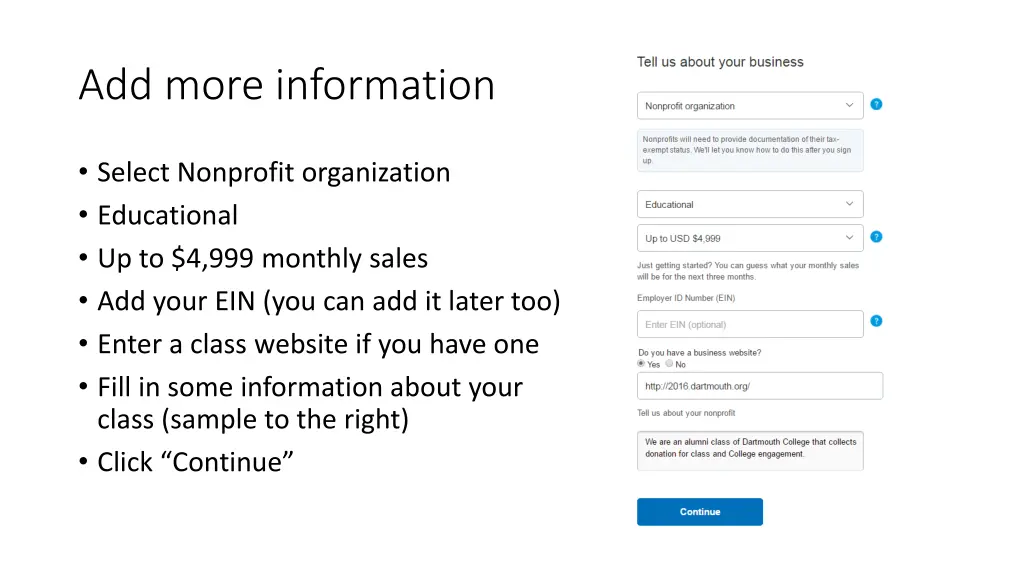add more information