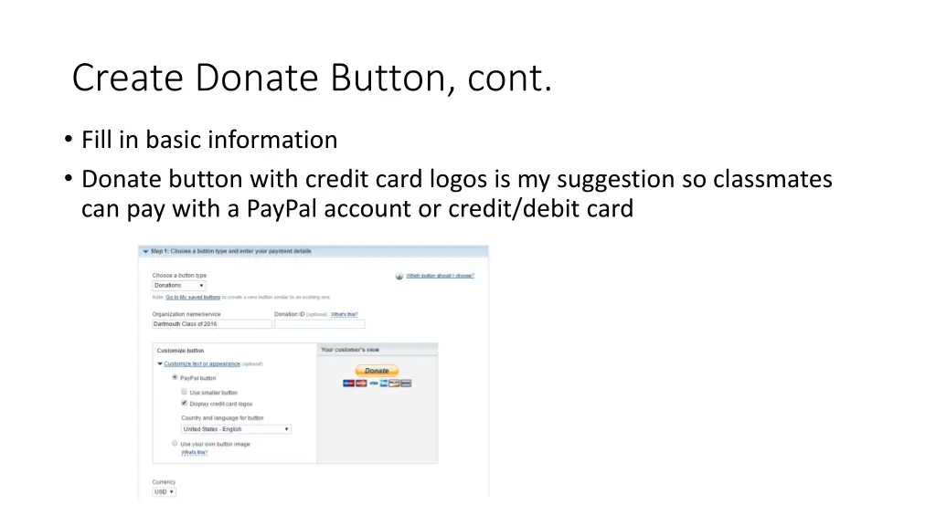 create donate button cont 1