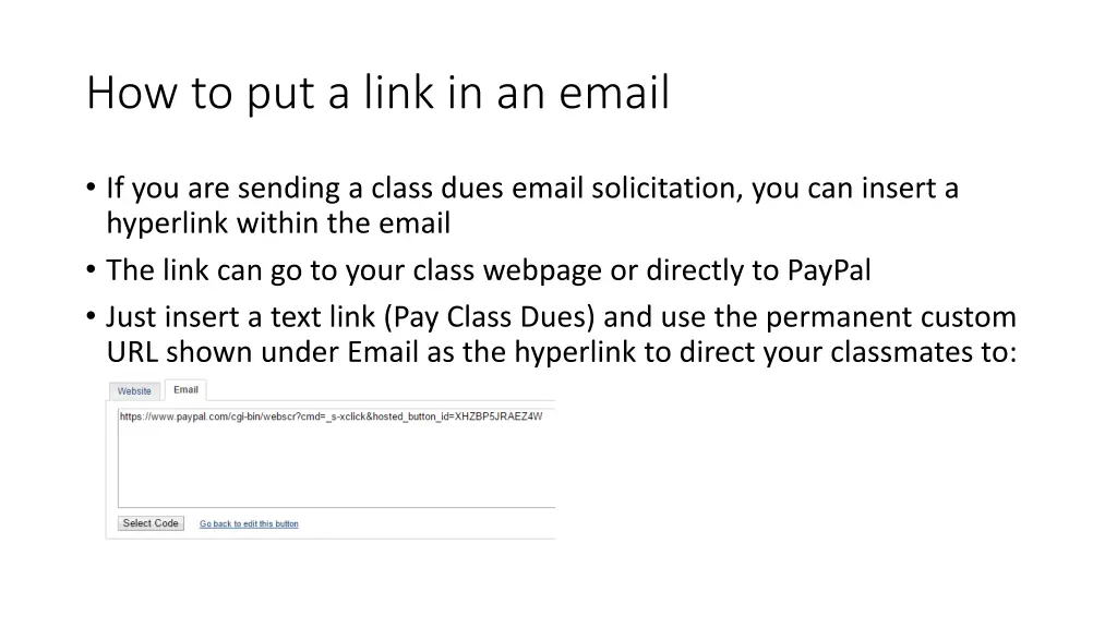 how to put a link in an email
