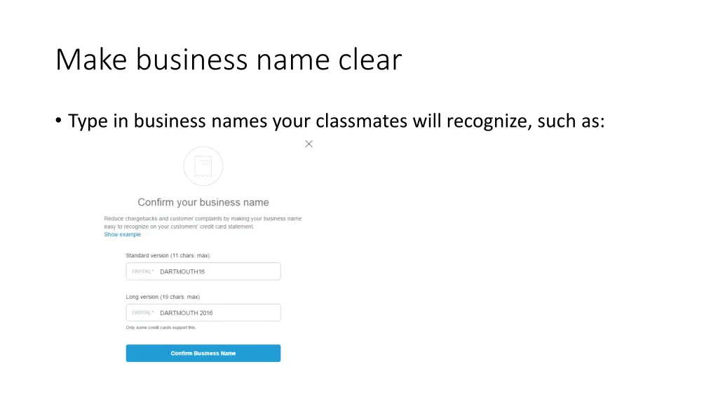 make business name clear 1