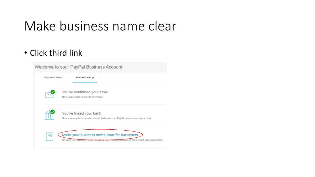 make business name clear
