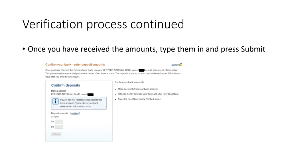 verification process continued