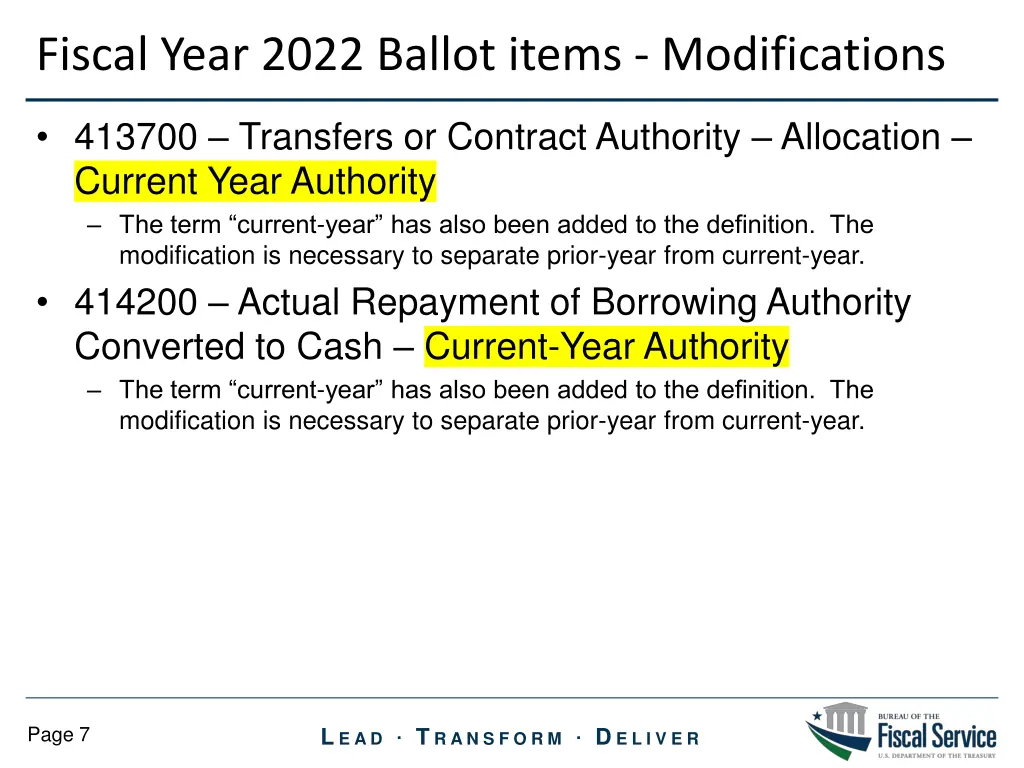 fiscal year 2022 ballot items modifications