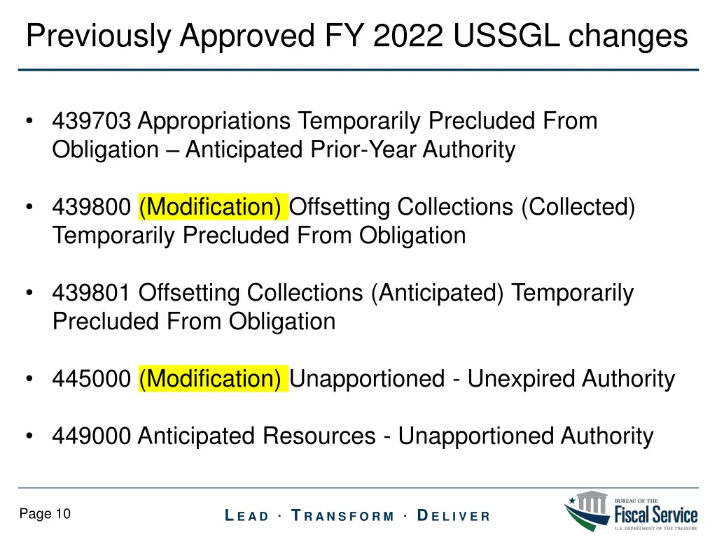 previously approved fy 2022 ussgl changes 1