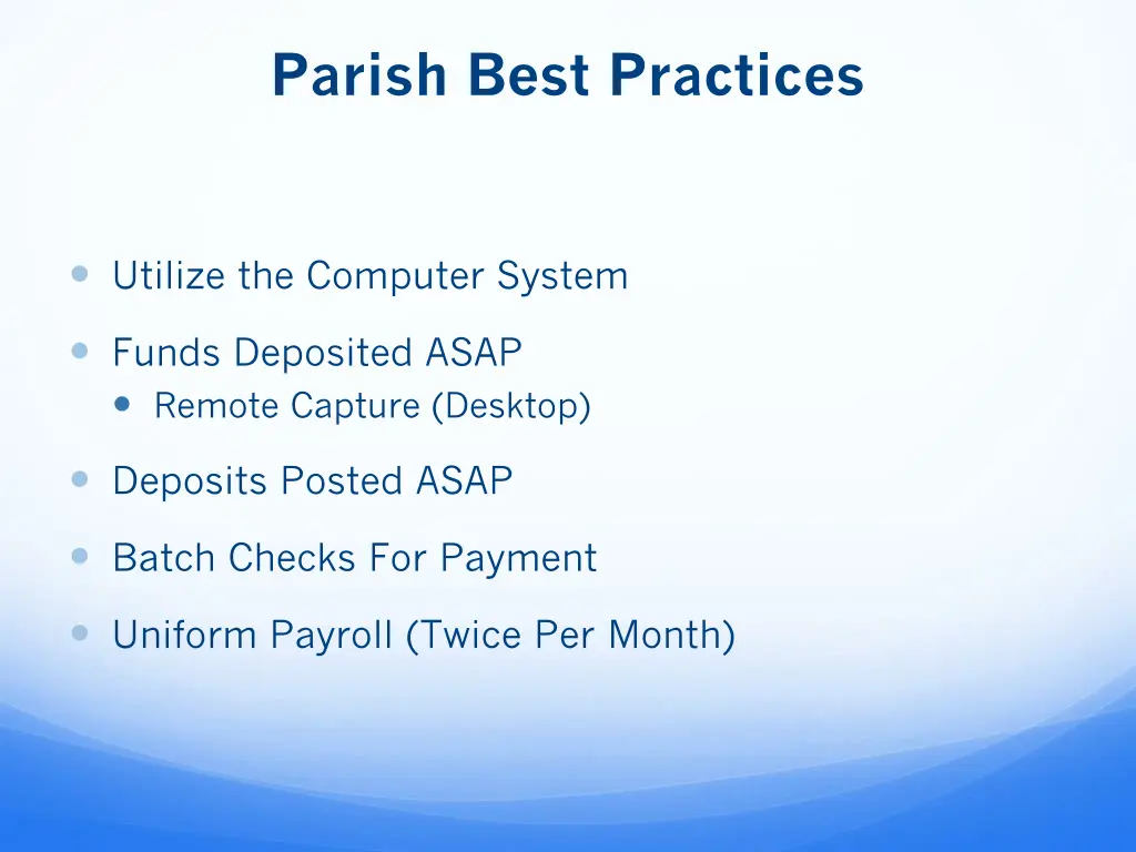 parish best practices
