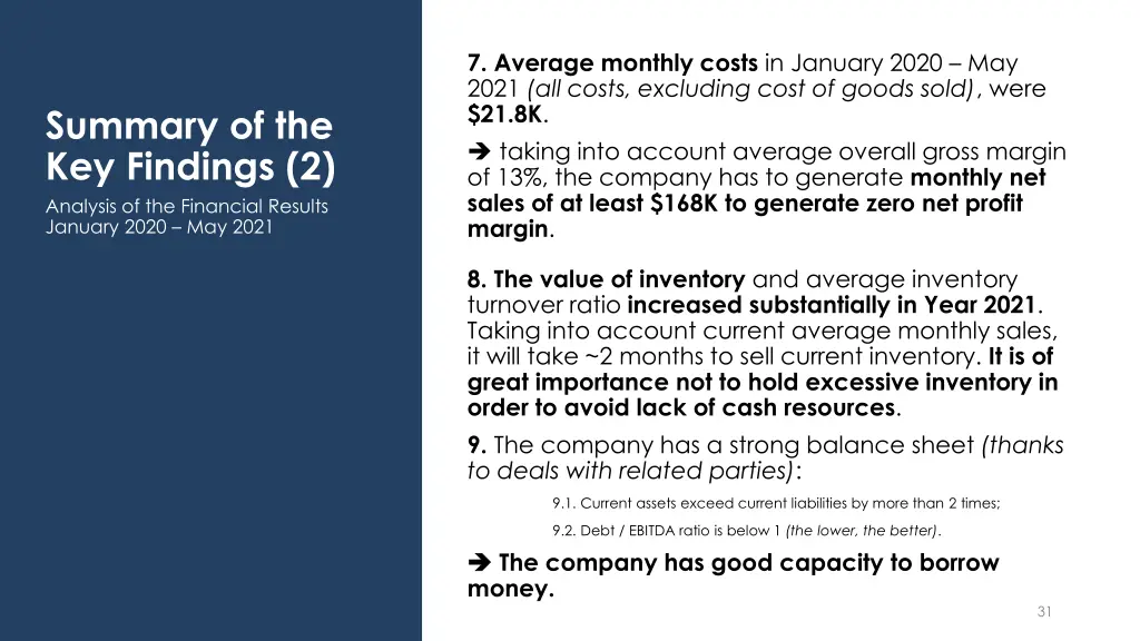 7 average monthly costs in january 2020 may 2021
