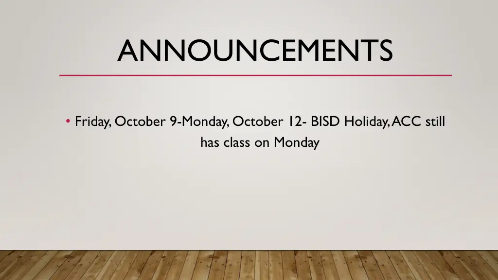 announcements