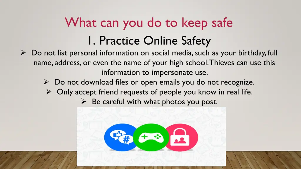 what can you do to keep safe