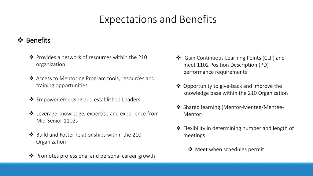 expectations and benefits 1