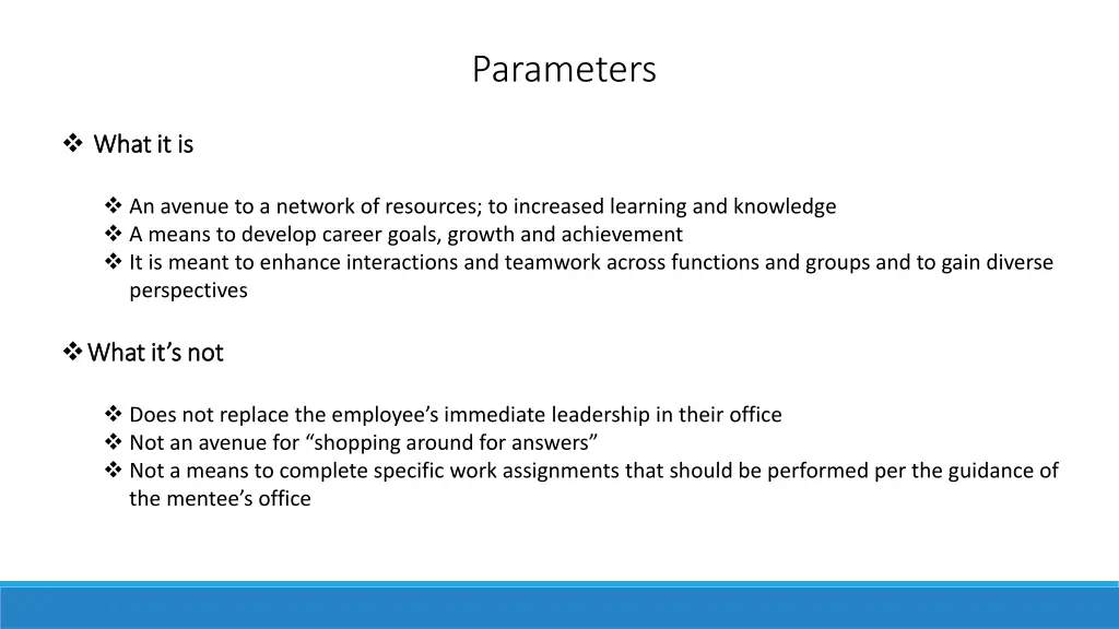 parameters